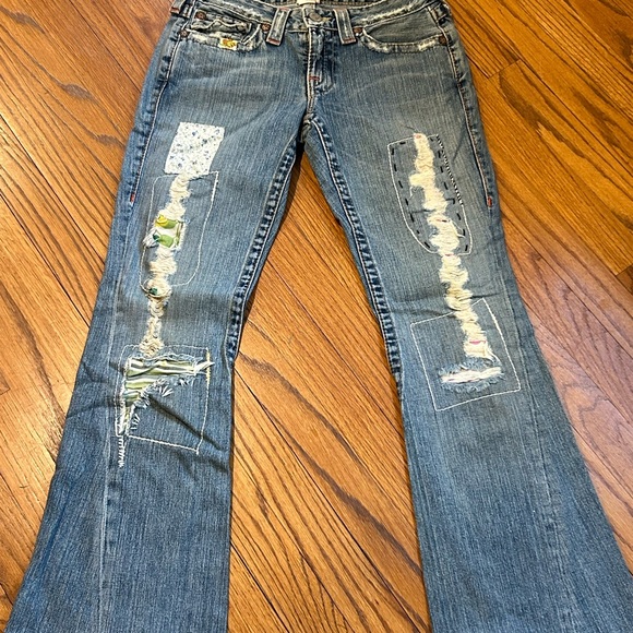 Rare vintage True Religion patchwork jeans 28 - Picture 2 of 6